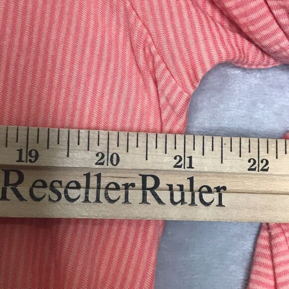 Comfy USA Top Womens Small Orange Stripe V Neck 3/4 Sleeve A Line Pockets AS IS - Picture 7 of 11